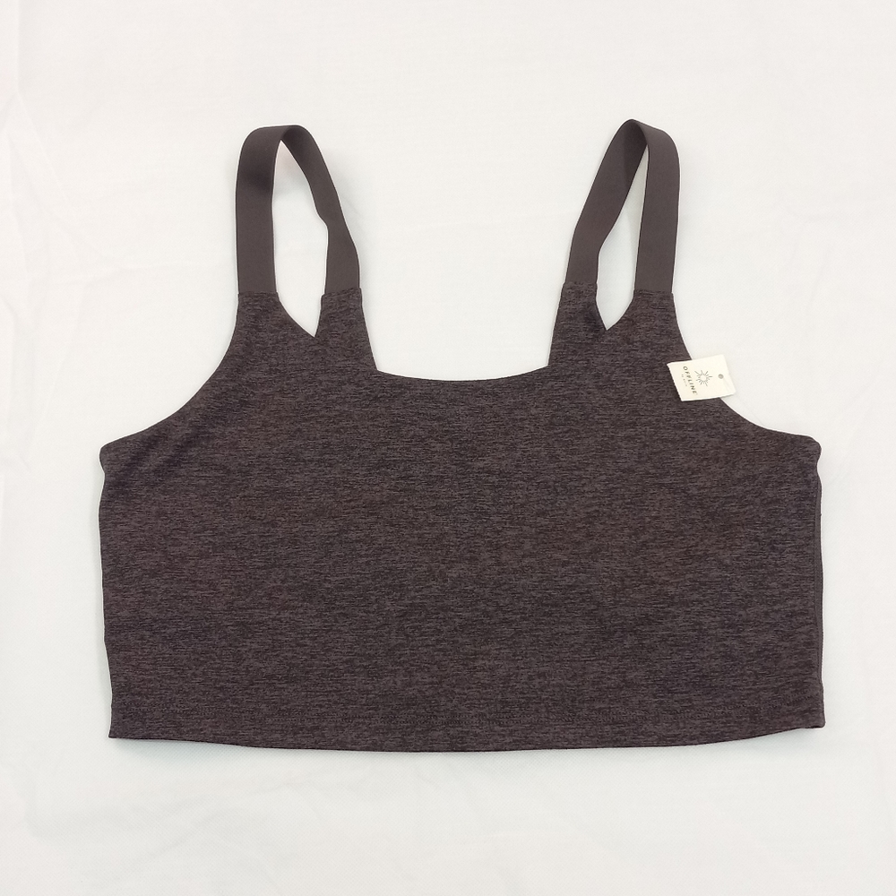 NWT Sz Medium AERIE Offline Seamless Bralette Purple and Black Comfy Bra NEW!